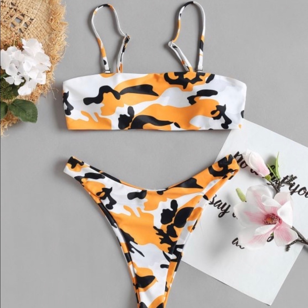 Camo Choker Tube Bikini (Zaful)